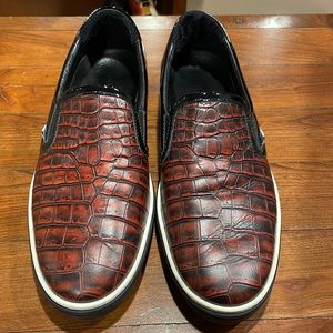 Brushed moc croc deep red jimmy choo